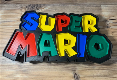 super mario logo LED lampe frères Mario Jeux jouet Jeu Nom Luigi led lamp 3d print model - Mito3D