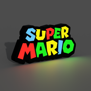 super mario logo boite lumière LED lampe Super ledbox boîte couche multicolore lumières luminaire 3d print model - Mito3D