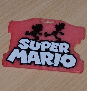 súper mario multicolor pegatina Mario Bros nintendo luigui tarjeta soporte 3d print model - Mito3D