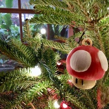 Süper Mario mantar 1up ağaç süs çember Noel dekorasyon dekor 3d print model - Mito3D