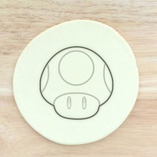 super mario mushroom cortador de cookie a casa mindah say3d 3d print model - Mito3D