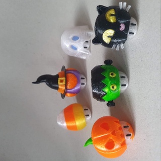 Super Mario Pilz Halloween bündeln Kürbis Süßigkeiten Katze schwarz Hexe Geist Frankenstein luigi Yoshi 1up Nintendo niedlich Schlüsselbund Schlüssel Halter Unterstützung unterstützt einfach drucken 3d print model - Mito3D