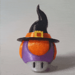 super mario mushroom halloween witch pumpkin candy cat black ghost frankenstine luigi yoshi 1up nintendo cute keychain key holder supports easy print 3d print model - Mito3D