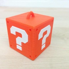 super mario misterio bloque percha simple doble extrusión juego juguete de accesorios pregunta adorno navidad bros cuadro 3d print model - Mito3D