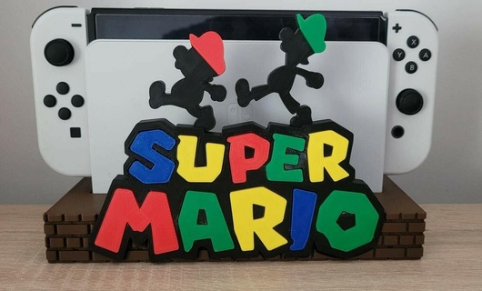 súper mario nintendo cambiar interruptor muelle Super Mario pared luigi bambu 3d print model - Mito3D