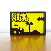 Super Mario Silhouette Kunst Weihnachten einfach Geschenk Nintendo 3d print model - Mito3D