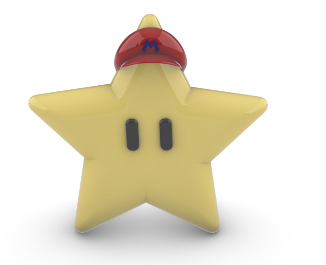 Süper Mario star 3D print model - Mito3D