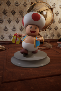 super Mario rospo Natale tavolo figurina gioco nintendo penna carta azione figura 3d print model - Mito3D