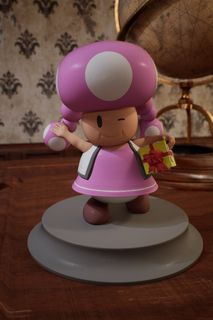 super Mario toadette Natale tavolo figurina gioco nintendo penna carta azione figura 3d print model - Mito3D