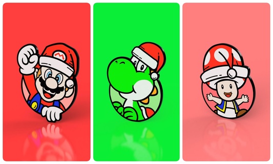 super Mario Natale sottobicchiere arte supermario parete 3d print model - Mito3D