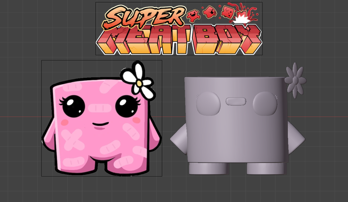 super meat boy - bandage girl game video games videogame juegos pc 3d print model - Mito3D