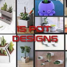 super mini pots pack 15 pot poulpe fleur plante vase pyramide Accueil maison jardin 3d print model - Mito3D