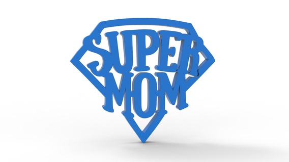 super maman cadeau mère journée logo 3d print model - Mito3D