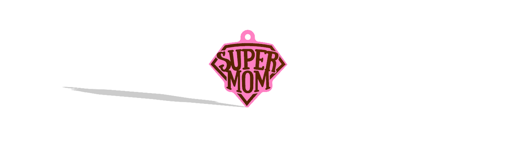 super mom keychain 3d print model - Mito3D