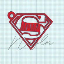 super mom keychain key ring superhero mum mother chain keys supermom 3d print model - Mito3D