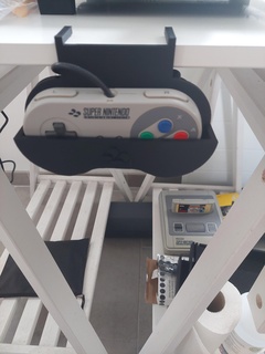 super nintendo controller titolare supporto 17mm tavola ikea kallax telecomando gioco 3d print model - Mito3D