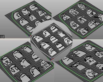 Super Pack flork Schlüssel Ringe Schlüsselbund meme flork Pack 3d print model - Mito3D