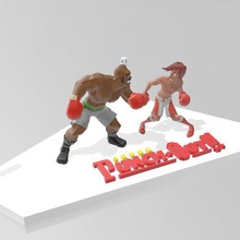 super punch out scène art boxer de boxe 3d print model - Mito3D