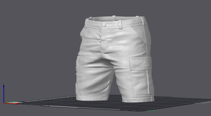 super realistic cargo shorts fashion tshirt shirt model human t-shirt texture pants 3d print model - Mito3D