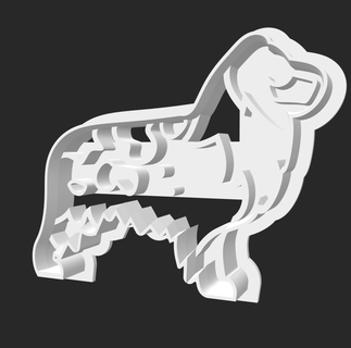 súper realista pastor perro Galleta cortador animal 3d print model - Mito3D