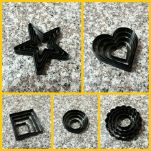 süper kıvırcık 20 kesiciler - Yuvarlak Kare yıldız kalp ayarlayın ev keskin çerez kesici yuvarlak Daire kurabiye 3d print model - Mito3D
