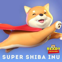super shiba art inu dog cute pet animal shibainu boy 3d print model - Mito3D