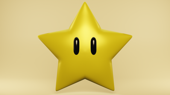 super stella Mario luminosa supermario luigi wario elementi Giochi ideogiochi retrò giocattolo divertimento design nintendo waluigi bros carattere bambino 3d print model - Mito3D