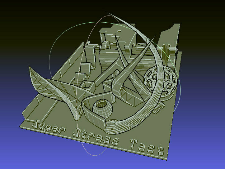 super estresse teste benchmark calibração 3d impressão testes 3D print model - Mito3D