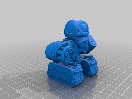 super tank mini-figure beta boss collectible cyborg guardian model quake 2 quakecon strogg reckoning toy creatures 3d print model - Mito3D