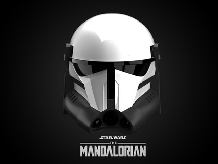 super trooper beskar mandalorian helmet star wars helmetalorian amman rifle blaster 3d print model - Mito3D