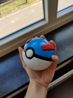 Super bola fácil montagem suporte incluído pokebola Pokémon cinza Pikachu ultraball Bola principal 3d print model - Mito3D