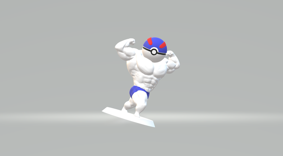 superball Pokemon diglett fitness Palestra gonfio succhiato anime muscolare bodybuilding 3d print model - Mito3D
