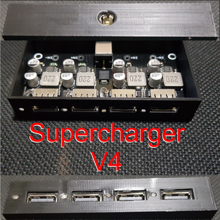 sovralimentare v4 mh kc24 4 USB qc3 qc2 mtk pe 11 pe2 compressore vil tel sfondo celular cargador carga rapida 5v 9v 12v 3d print model - Mito3D