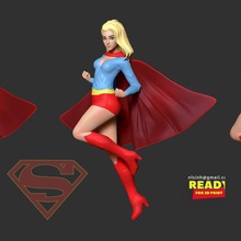 supergirl art superwoman de superman marvel dc fanart la estatua figura juguete 3d print model - Mito3D