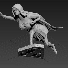 Super Girl volant supporter héros bande dessinée film tv cool 3d print model - Mito3D