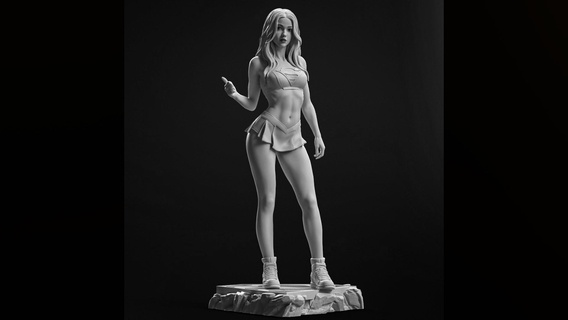 supergirl pedindo carona arte maravilha fêmea personagem miniaturas quadrinho dc menina mulher 3dprinting Super heroi estatuetas histórias quadrinhos 3d modelo lindo corpo 3d print model - Mito3D