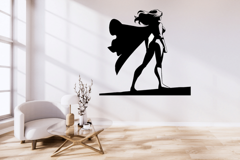 Super Girl mural 2d art mur merveille fille 3d print model - Mito3D