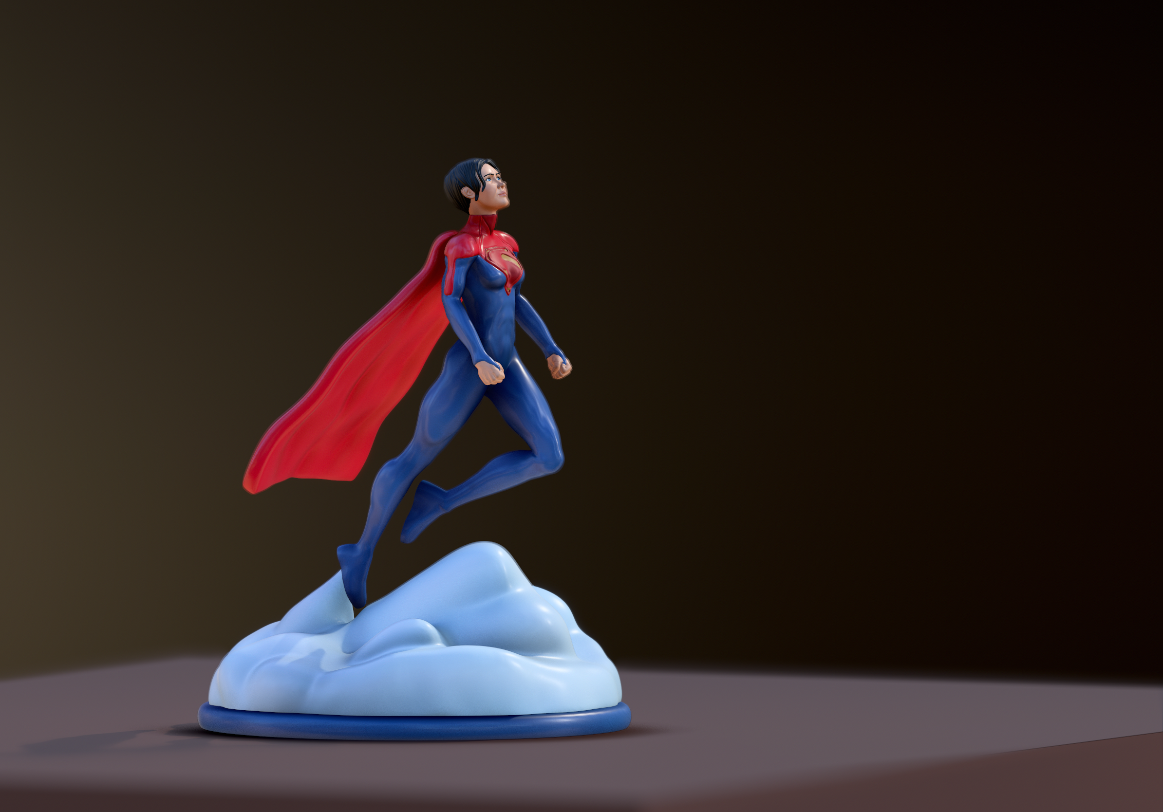 Super Girl statue sasha rue éclat film dc bandes dessinées Justice ligue diorama clé art ben affleck Michael Keaton batman Superman zod point rupture 3D print model - Mito3D