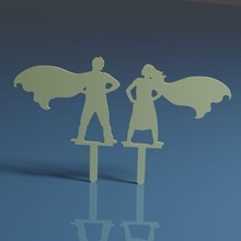 superhéroe pastel sombrero copa cumpleaños masculino chico niña superhombre supermujer superchica 3d print model - Mito3D