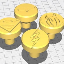 Super heroi botões batman instantâneo homem Aranha homen cômoda botão maravilha dc 3d print model - Mito3D