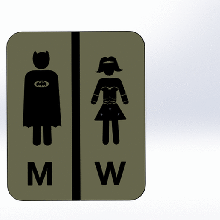 super héros toilette panneau 3d print model - Mito3D