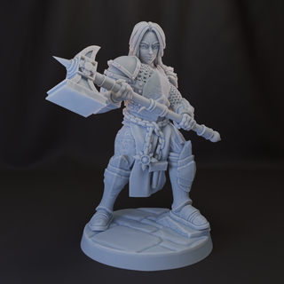 superior sister - cathedral warden nuns Game mordheim sigmar nun hammer armored armor of battle 3d print model - Mito3D