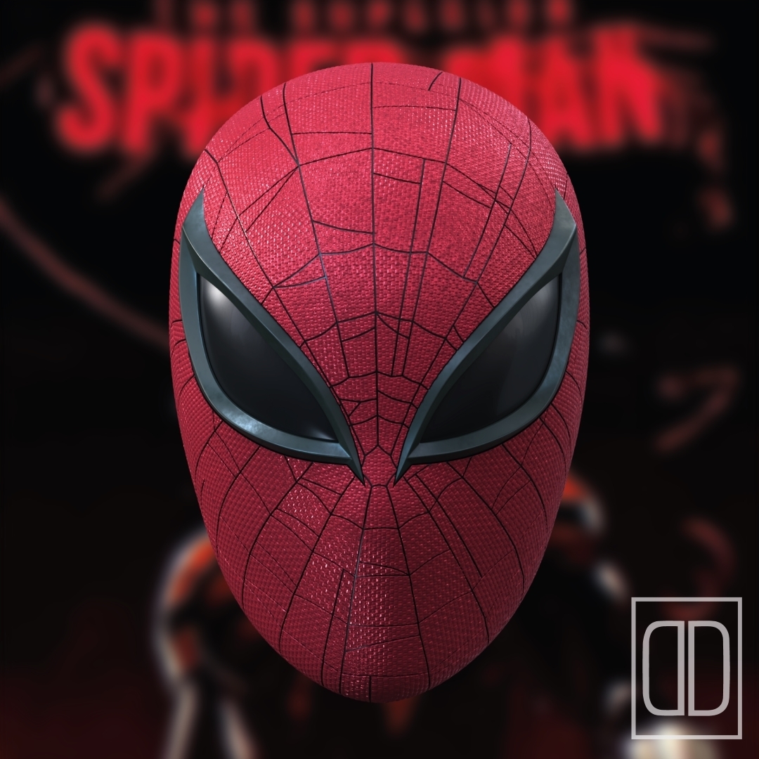 überlegen spider ps5 maske 3d druckbar textur wunder playstation 5 gift abspielen peter parker videospiel drucken mixer schwarz panther 3D print model - Mito3D