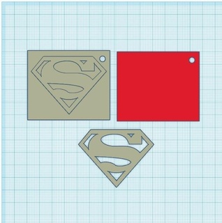 superman's keychain 3d print model - Mito3D