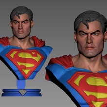Süpermen Sanat Busto xm stüdyolar zbrush koleksiyonculuk model şahsiyet 3d print model - Mito3D