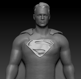 superuomo arte uomo of acciaio figura statua supereroe 3d print model - Mito3D