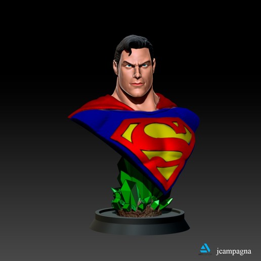 superman buste - alex ross impression 3d modèle art de dc figure le fan la statue d'impression 3D print model - Mito3D