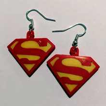 Superman boucles d'oreilles boucle d'oreille pendentif pendentifs cerceaux logo 3d print model - Mito3D