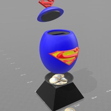 superman huevo alcancía gadget los cómics juguetes el anime psl superhéroes dinero caja bancaria puesto arte de juguete moneda 3d print model - Mito3D
