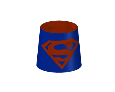 Superman pot fleur dc bandes dessinées ornement crayon titulaire soutien 3d print model - Mito3D